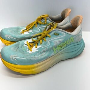 Hoka One One Clifton 10 Shoes Mens Size 11.5 D Blue Spark White Running Sneaker